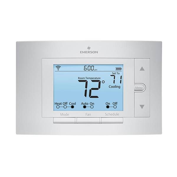 A thermostat set to cool at 72 degrees