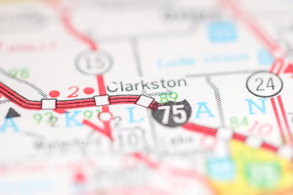 clarkston, mi on a map