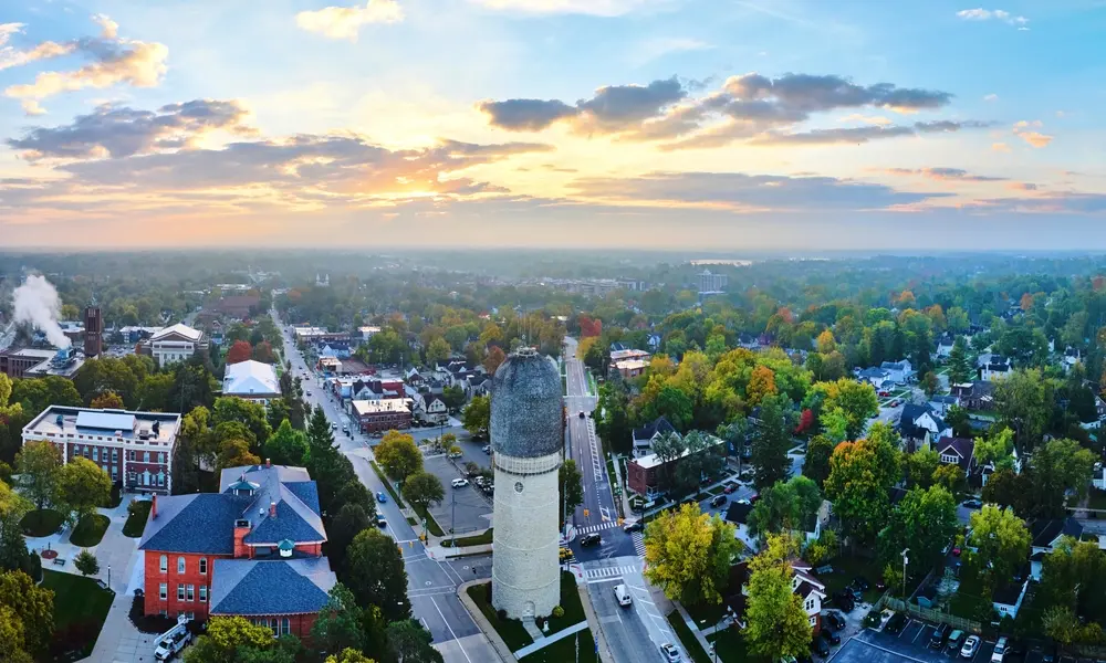 aerial view of ypsilanti michigan