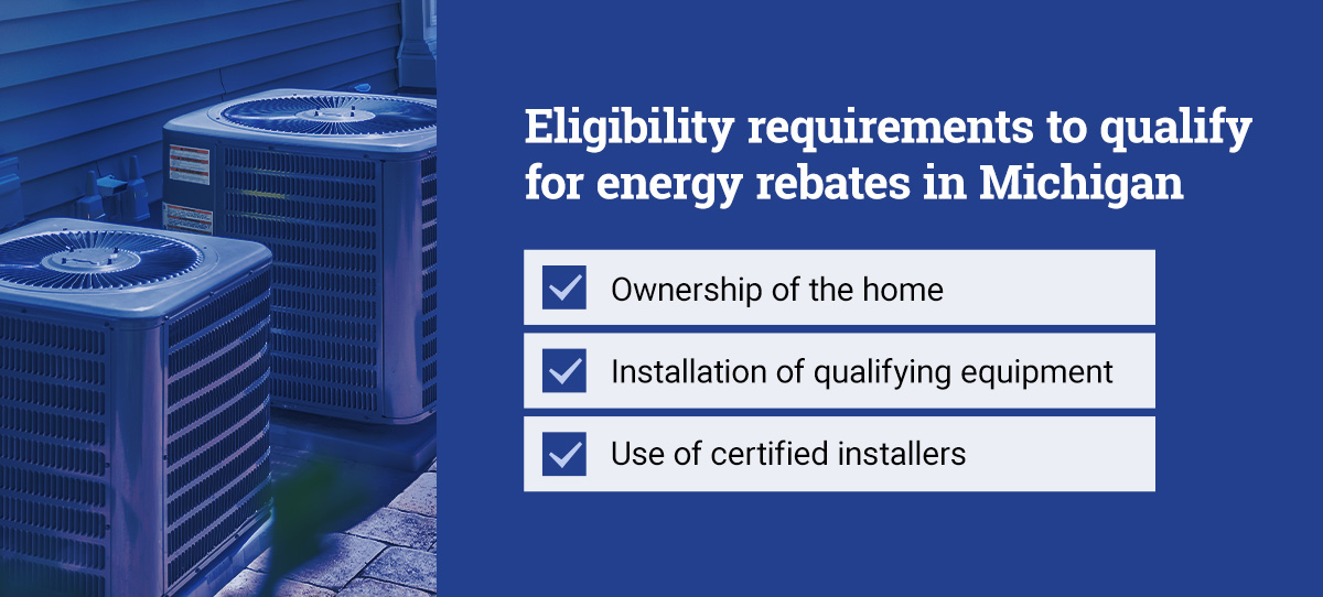 Eligibility requirements to qualify for energy rebates in Michigan